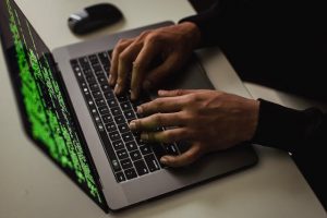 person working on laptop